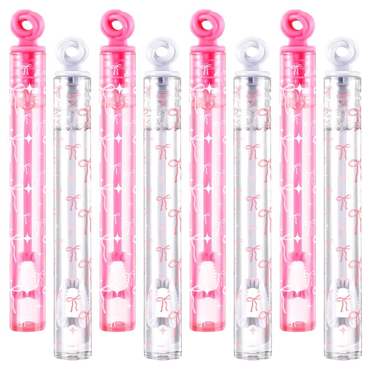 Rotatingpals 32 Pcs Pink Bow Bubble Wands Cute Bubbles Party Favors