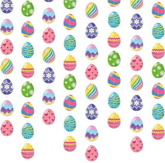 8 Pieces Easter Egg Hanging Decorations Happy Easter Spring
