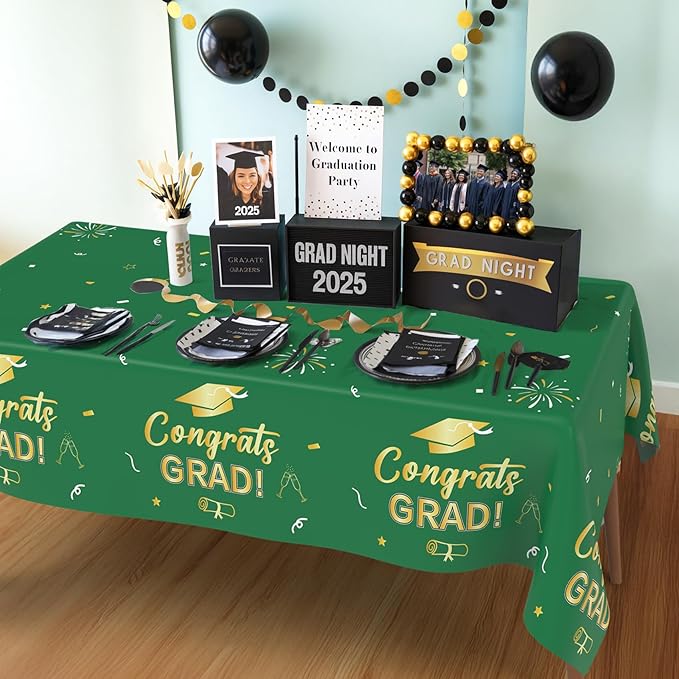 Slergut Green and Gold Graduation Decorations 2026, 3 Pack Graduation