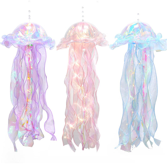 Glitter Iridescent Jellyfish Hanging Decor Blue Purple Jellyfish Kit