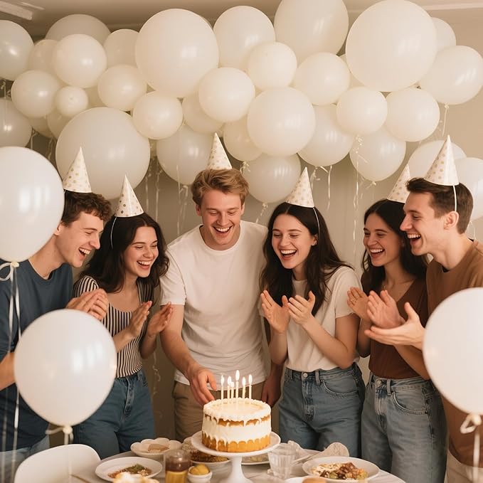 Sand White Latex Balloons 12 Inch 100 Pack Matte Latex Balloons