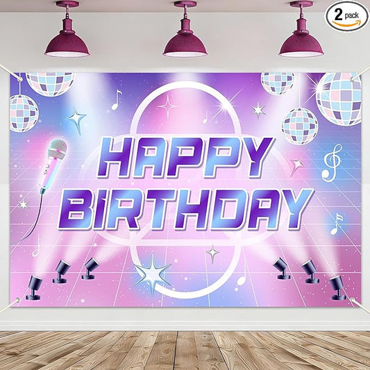 K-POP Theme Birthday Party Backdrop Decorations Magical Music Movie