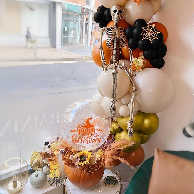 Halloween Balloon Garland Arch Kit 134 pcs Orange Black White Gold