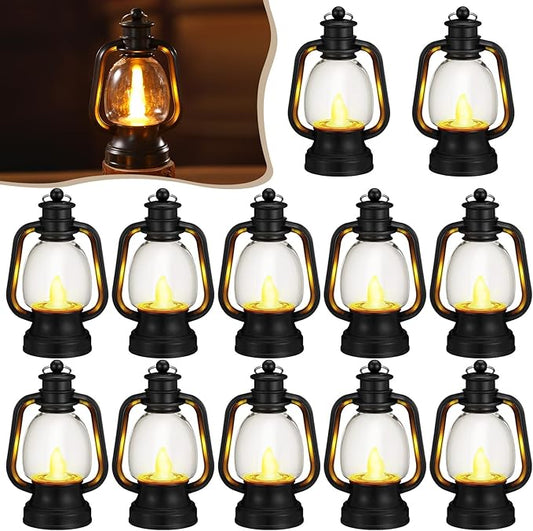 Ferraycle 12 Pcs Mini Lantern Decor 4 Inch Western Lantern Table
