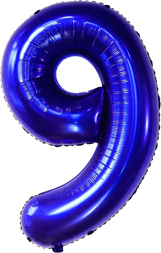 KatchOn, Giant Royal Blue Number 9 Balloon - 40 Inch | Foil 9