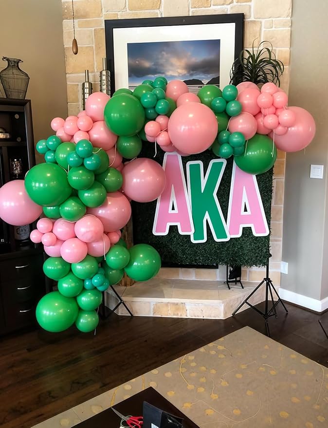 Pink and Green Balloons - Latex Balloons 12 Inch Dark Pink Balloon
