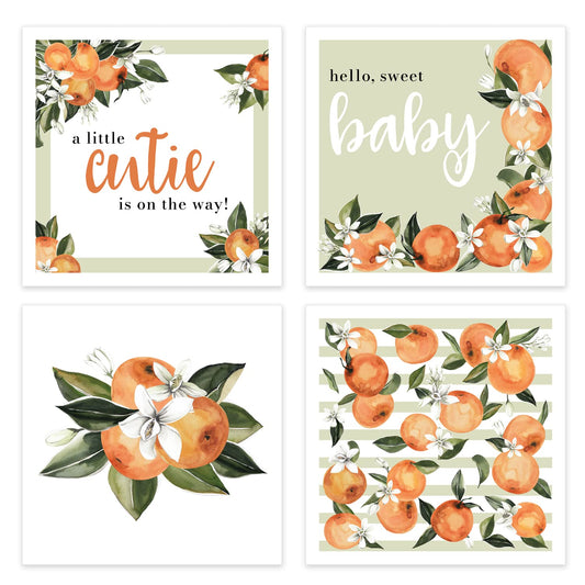 Little Cutie Baby Shower Beverage Napkins / 48 Citrus Cocktail Napkins