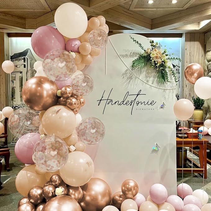 Boho Balloon Garland Arch Kit 156Pcs Dusty Pink Pastel Brown