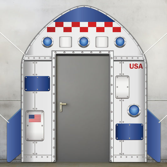 Outer Space Door Cover Galaxy Alien Theme Door Decoration Outer Space