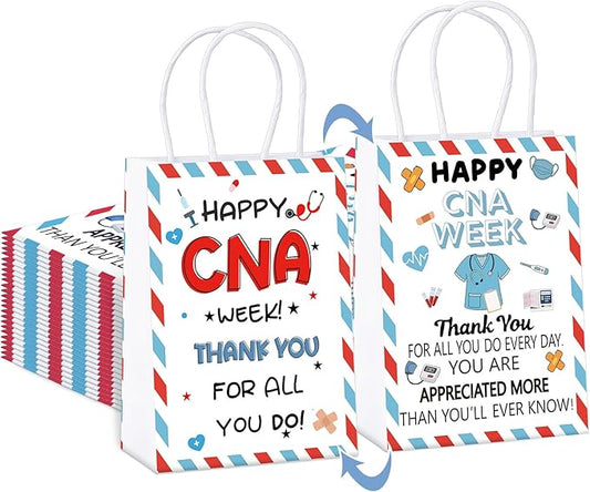 48 Pcs CNA Week Gifts Bags Bulk Double Sided CNA Thank You