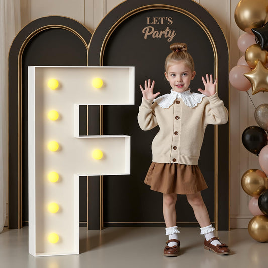 Mixifox Marquee Letters 3 Feet Tall, 3FT Large Light up Letters F, Big
