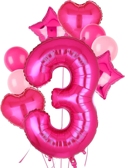40 Inch Number Balloons Hot Pink 3 Large Number Balloon Anniversary