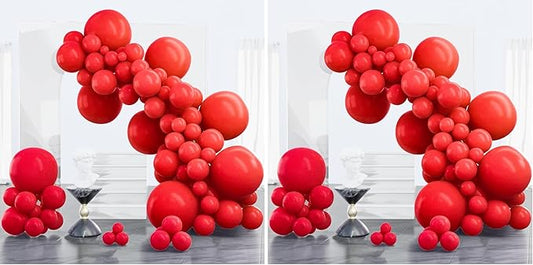 Red Balloons 100 pcs Different Sizes of 18 12 10 5 Inch Red