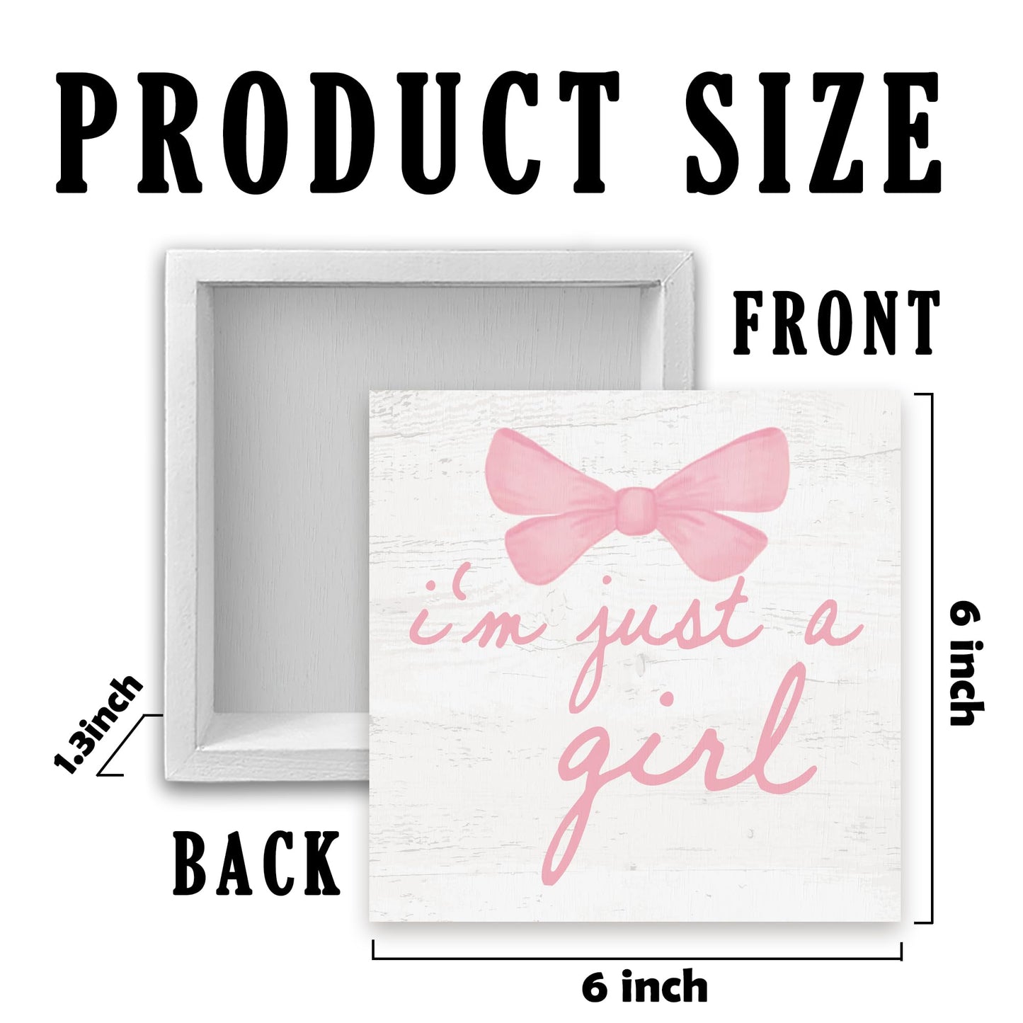 CUANFDDSF Trendy Pink Bow Coquette Room Decor Wooden Box Sign,