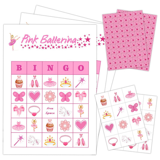 mermermu Ballerina Party Bingo Game Cards(24 Players), Ballet Dance