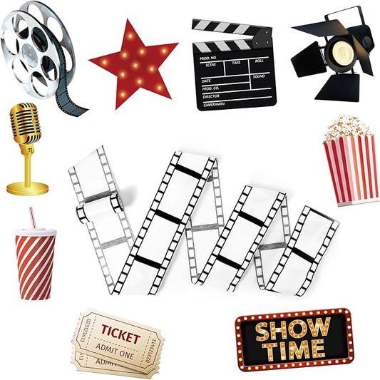 12 Pcs Movie Night Party Decorations Set Includes 11 Pcs Red Carpet