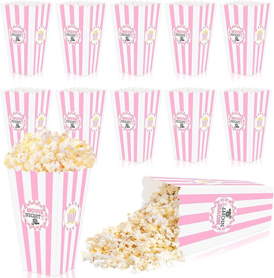 K KUMEED 20 pcs Movie Night Large Popcorn Favor Boxes 7.8 Inches