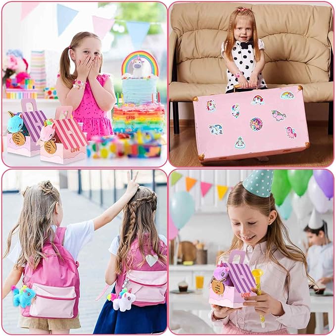 100 Pcs 16 Sets Unicorn Party Favor Mini Unicorn Stuffed Animals