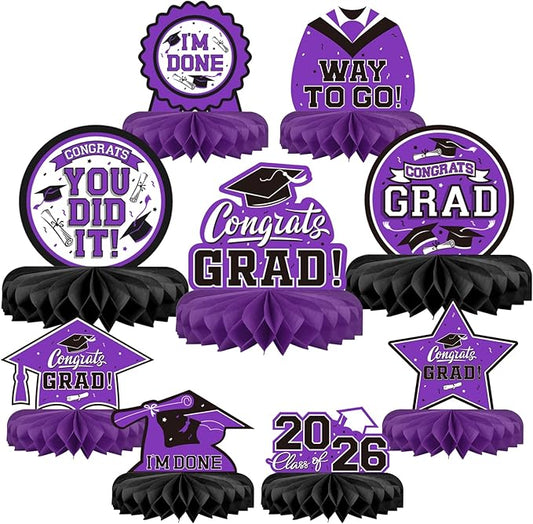 9PCS Graduation Party Decorations Class of 2026 Congrats Grad Table #5