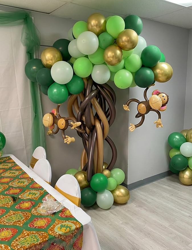 Green and Gold Balloons, 60Pcs 12Inch Different Shades Green Balloon