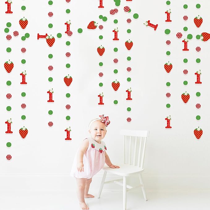 Strawberry 1st Birthday Party Decorations Sweet Strawberry Fruit