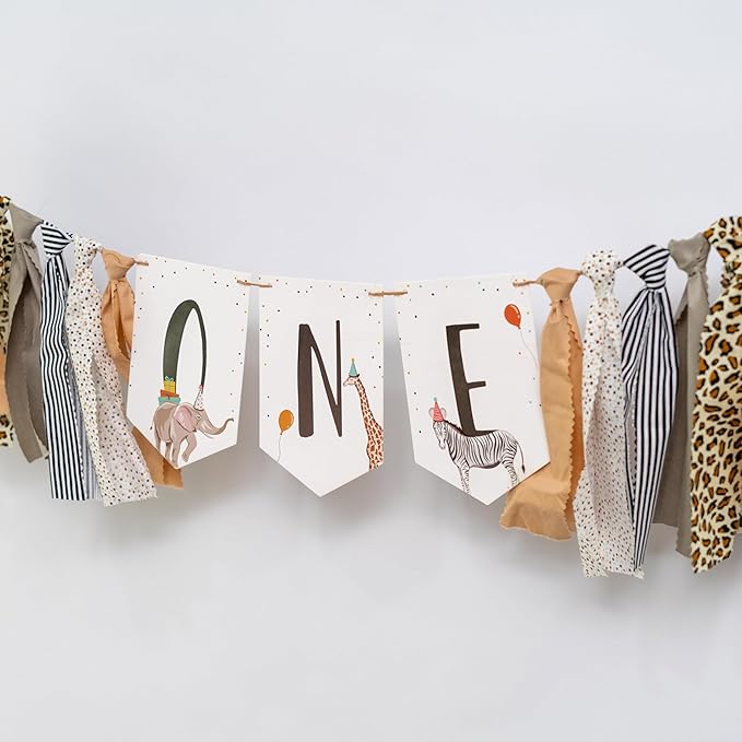 Animal High Chair Banner Jungle Safari High Chair Banner for Baby