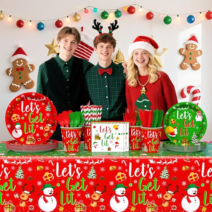 194 Pcs Christmas Party Supplies Decorations Friendsmas Christmas