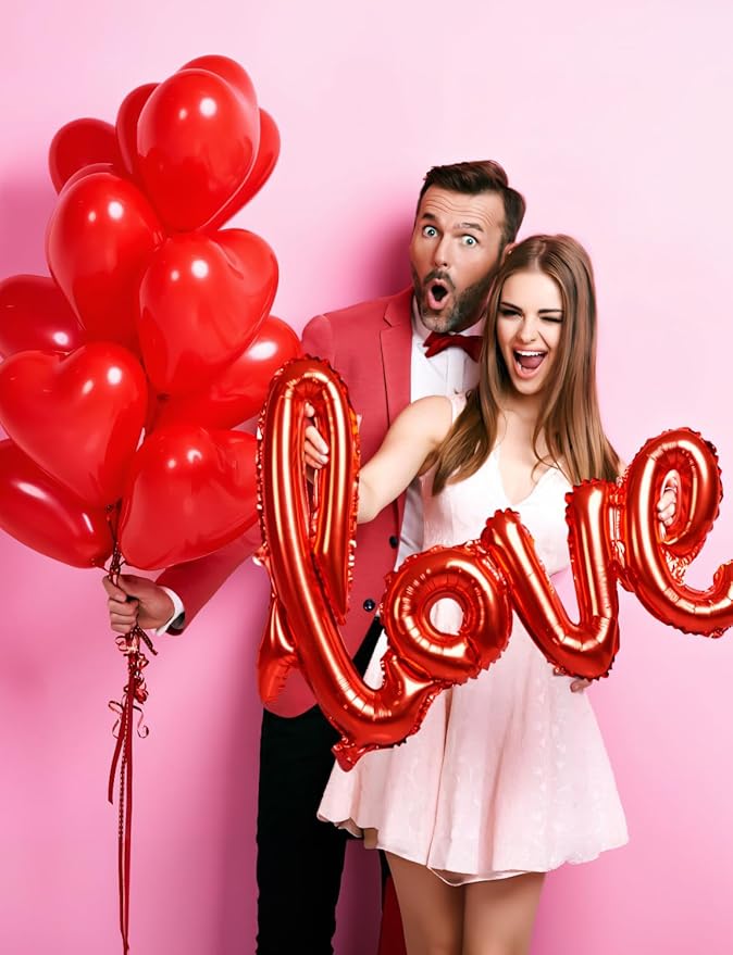 Valentine Day Balloons Decorations I Love You Balloon and Love Bear