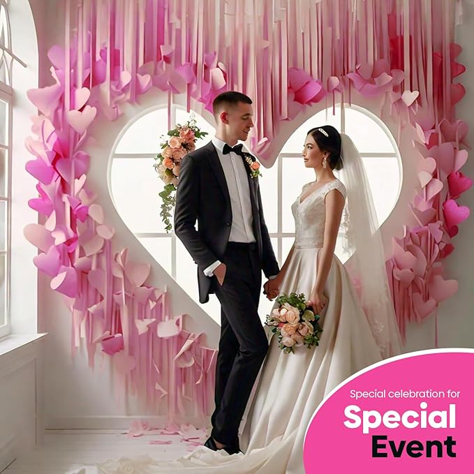 Captain Décor 4 Hot Pink Streamers, 328ft Crepe Paper Streamers Rolls