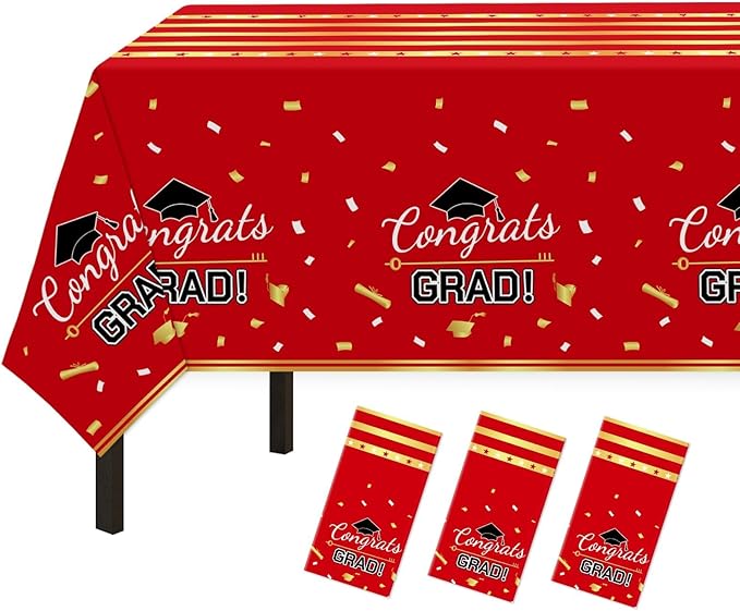 Childom 3 Pack Graduation Tablecloth,Graduation Decorations Class of #