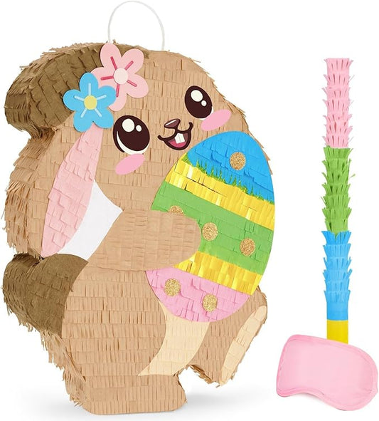 Easter Bunny Piñata Easter Piñata with Blindfold and Stick Spring