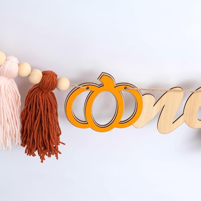 Pumpkin Tassel High Chair Banner 1st Birthday Decorations Fall