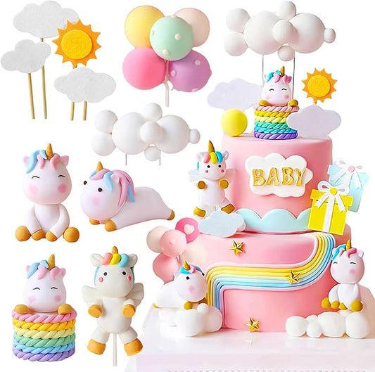 Luxury Unicorn Rainbow Cake Decoration Topper for Birthday Baby