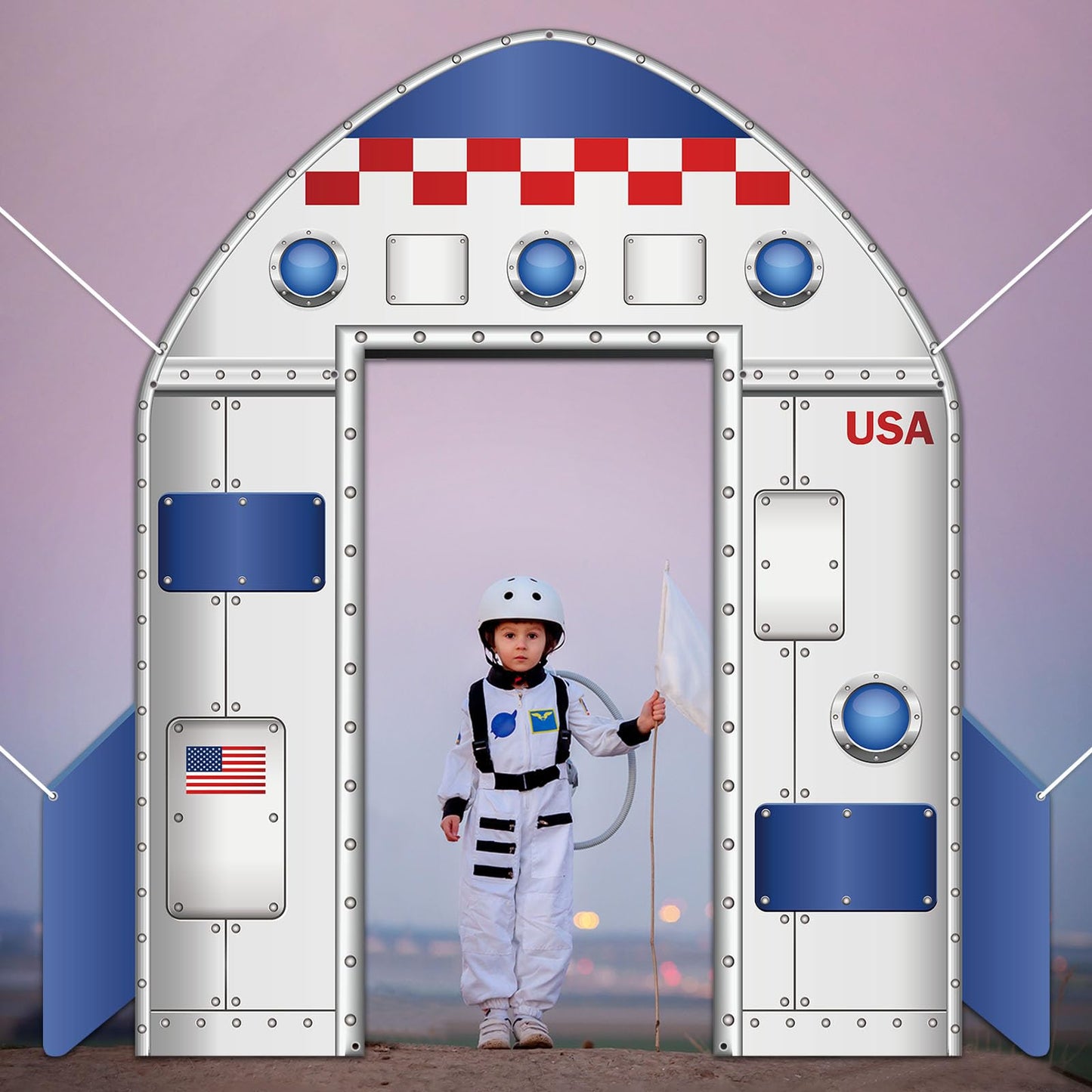 Outer Space Door Cover Galaxy Alien Theme Door Decoration Outer Space