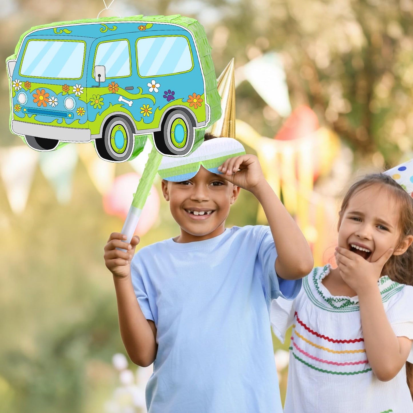 Threan Dog Theme Party Decorations Cartoon Car Piñata Hippie Groovy