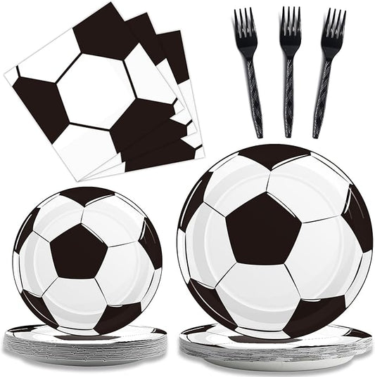 Serves 24 Soccer Birthday Party Plates Napkins Soccer Party Supplies