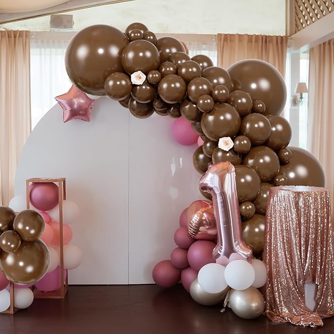 104pcs Dark Brown Balloons - 18/12/10/5 Inch Coffee Brown Neutral