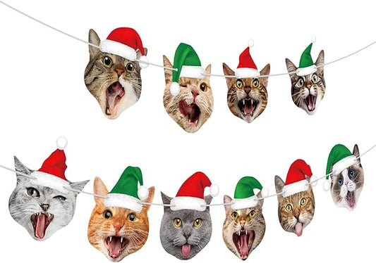 Christmas Cat Garlands Cat Birthday Banner Party Decoration Cats