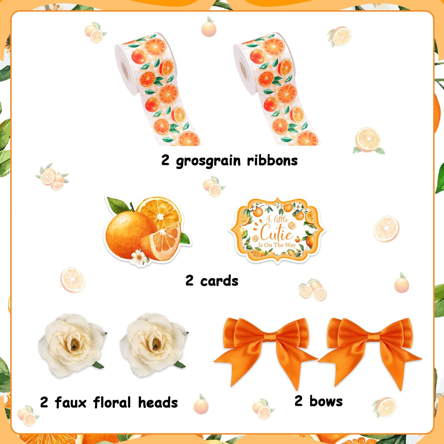 Cheerupp Orange Baby Shower Diaper Cake Decorations, Citrus A Little