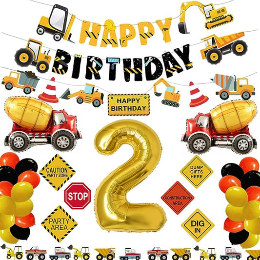 Construction 2nd Birthday Party Supplies Dump Truck Party