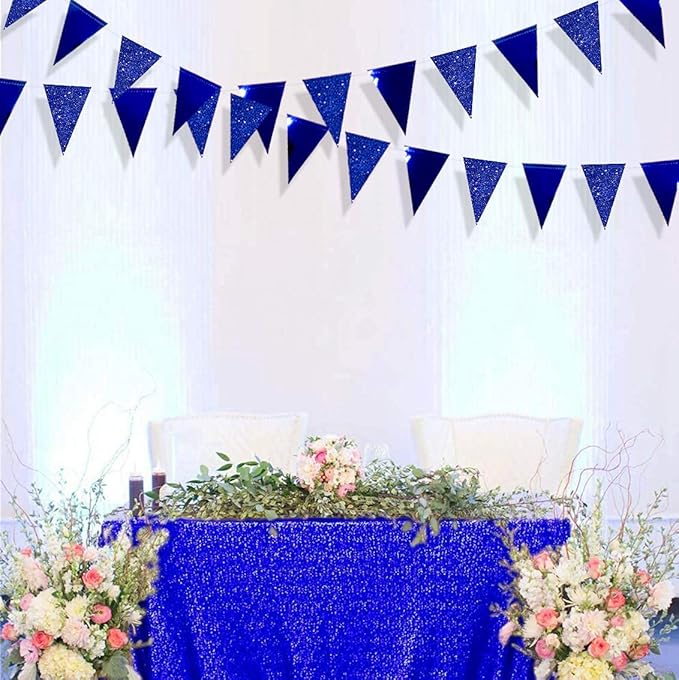 30 Ft Royal Blue Party Decorations Navy Blue Metallic Glitter Paper
