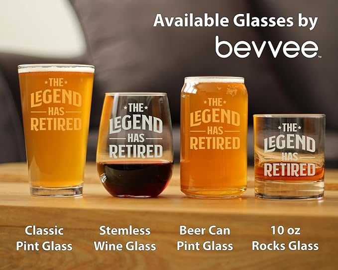 The Legend Has Retired Whiskey Rocks Glass Funny Retirement Gifts