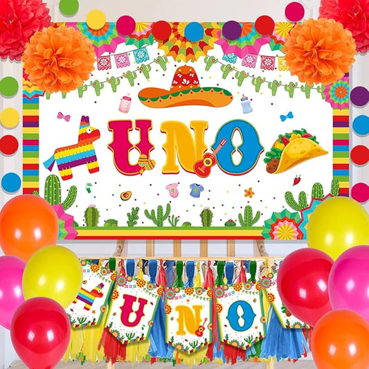 UNO Party Decorations Mexican Fiesta 1st Birthday Party Decorations