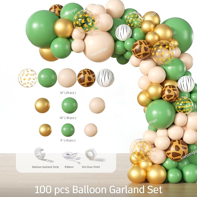 cocomigo 300PCS Safari Baby Shower Decorations 30 Safari Theme