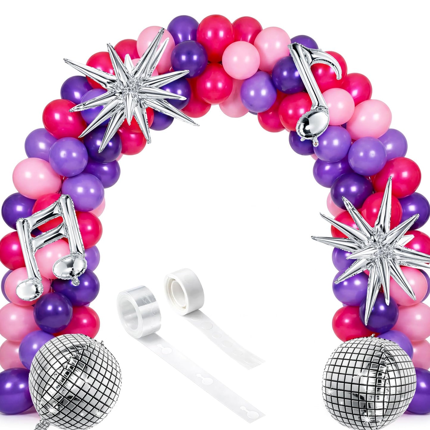 Sumind 144 Pcs K pop Party Decorations with Pink Purple Metallic Music