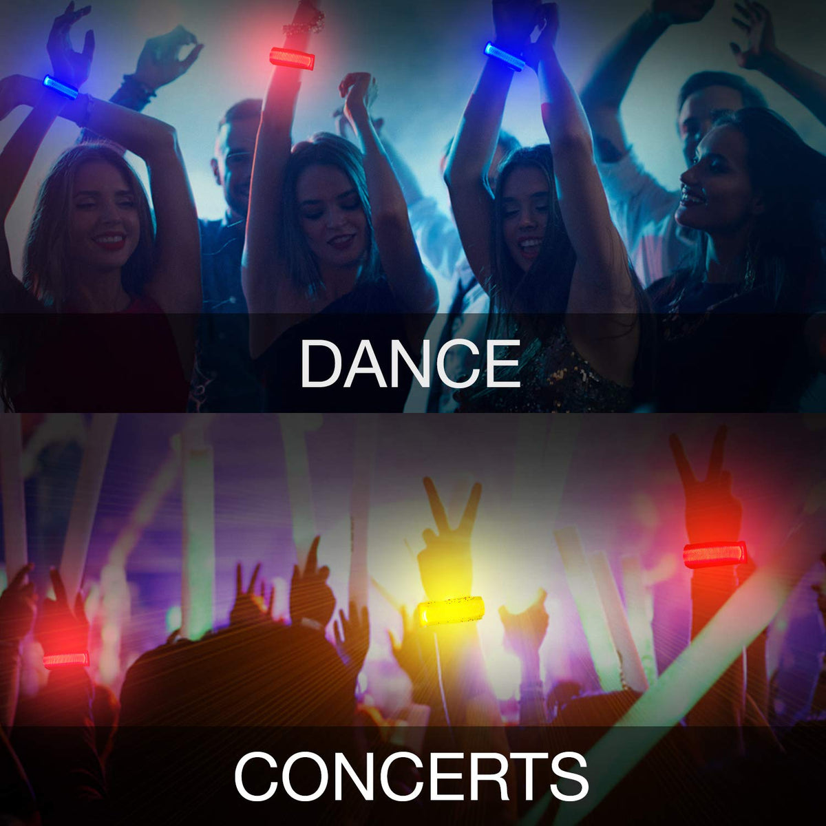 8 PCS LED Glow Bracelets, Light Up Wristbands - Halloween