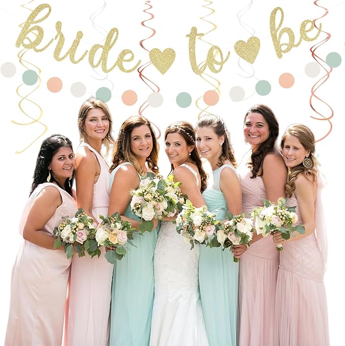 Sage Green Pink Bridal Shower Bachelorette Party Decorations 22pcs