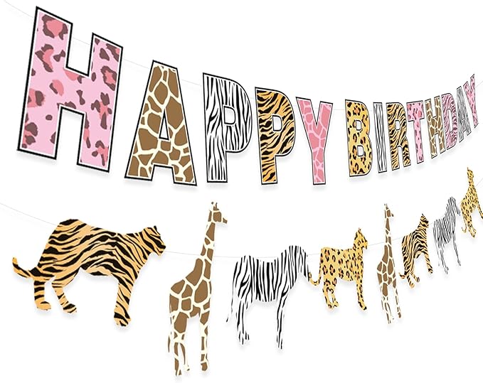 Safari Birthday Decorations Jungle Theme Party Supplies for Girl -