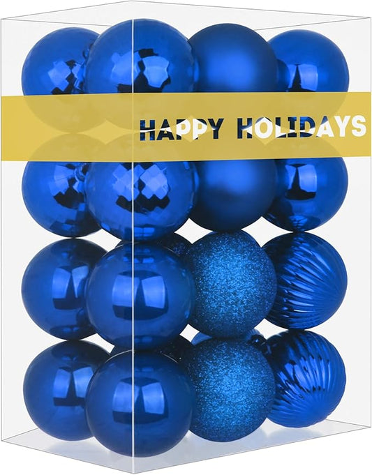 24Pcs Christmas Balls Ornaments for Xmas Tree - Shatterproof