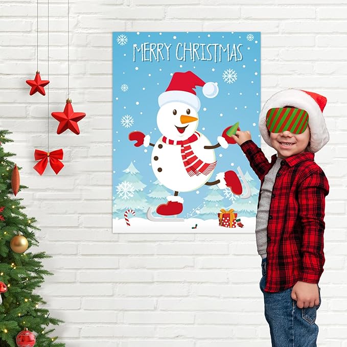 Pin The Snowman Nose Christmas Pin The Tail Party Games